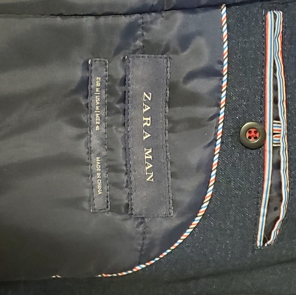 Last One! Zara Dark Blue Quilted Winter Parka Coat Medium - Picture 2 of 12